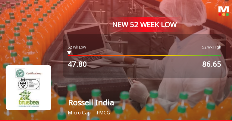 Rossell India Ltd Stock Hits 52-Week Low Amidst Continued Downtrend