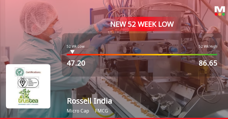 Rossell India Ltd Stock Hits 52-Week Low Amidst Continued Underperformance