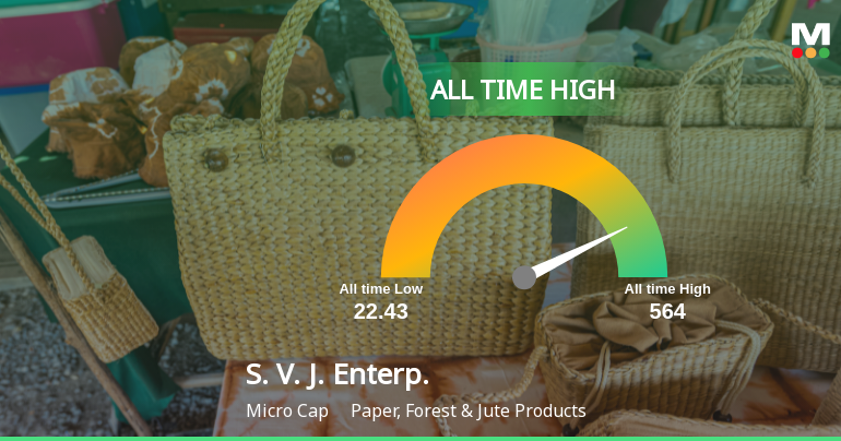 S. V. J. Enterprises Ltd Stock Hits All-Time High at Rs.564