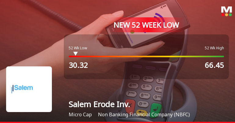Salem Erode Investments Ltd Falls to 52-Week Low of Rs.30.3