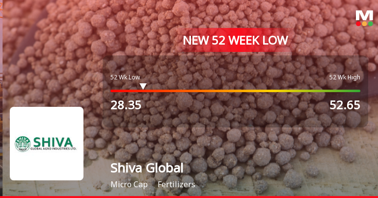 Shiva Global Agro Industries Ltd Falls to 52-Week Low of Rs.28.35