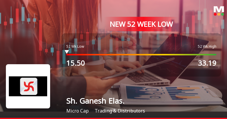 Shree Ganesh Elastoplast Ltd Falls to 52-Week Low of Rs.15.5