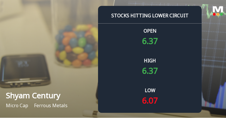 Shyam Century Ferrous Ltd Hits Lower Circuit Amid Heavy Selling Pressure
