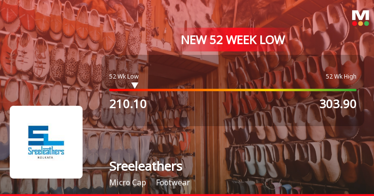 Sreeleathers Ltd. Stock Falls to 52-Week Low of Rs.210.1