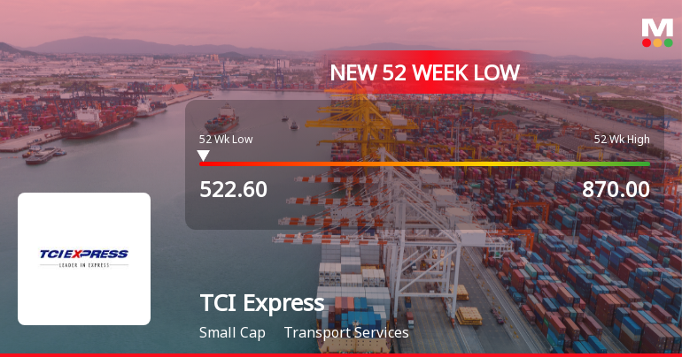 TCI Express Ltd Falls to 52-Week Low of Rs.522.6 Amid Continued Underperformance