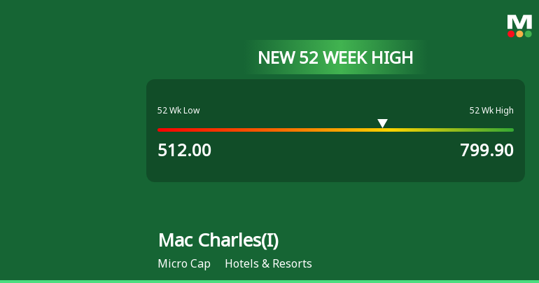 Broad-Based Technical Strength Lifts Mac Charles (India) Ltd to 52-Week High of Rs 799.9