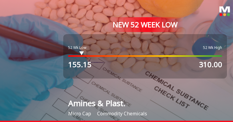 Amines & Plasticizers Ltd Falls to 52-Week Low of Rs 155.15