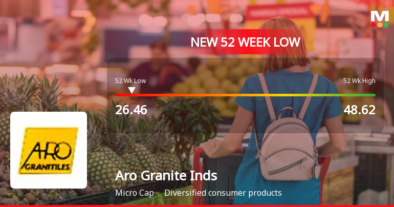 Aro Granite Industries Ltd Falls to 52-Week Low of Rs.26.46
