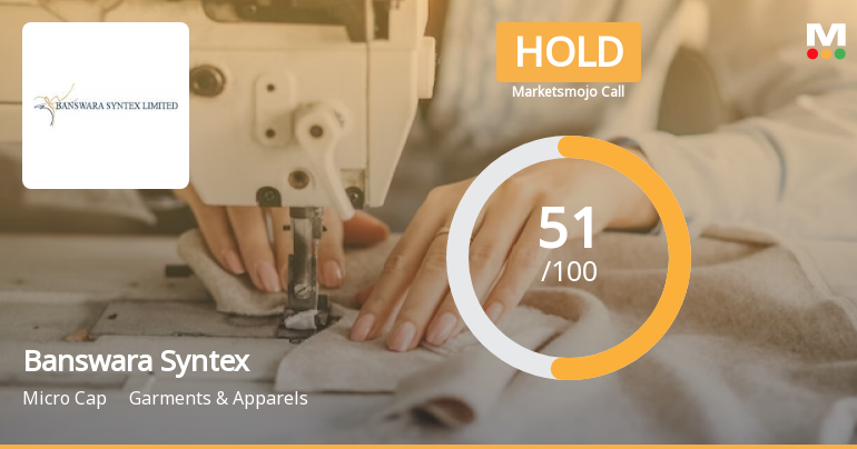 Banswara Syntex Ltd is Rated Hold by MarketsMOJO