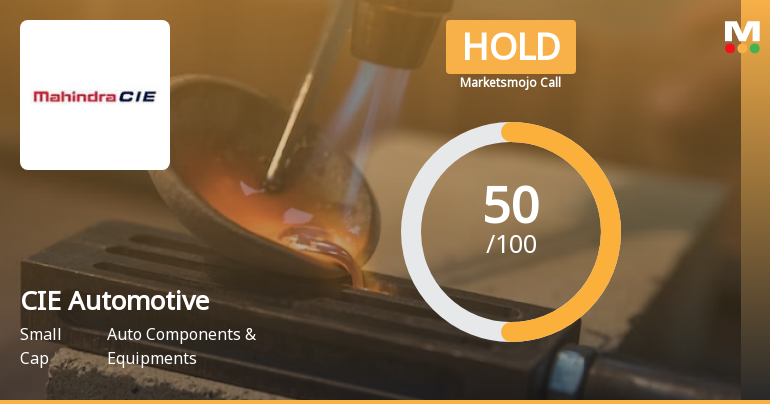 CIE Automotive India Ltd is Rated Hold by MarketsMOJO