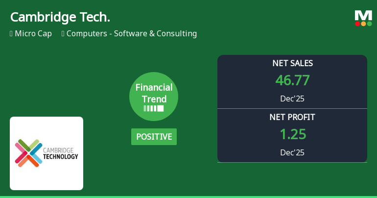Cambridge Technology Enterprises Ltd Reports Mixed Quarterly Results Amid Flat Financial Trend