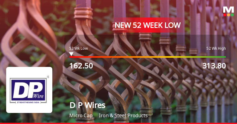 D P Wires Ltd Falls to 52-Week Low Amid Continued Earnings Pressure