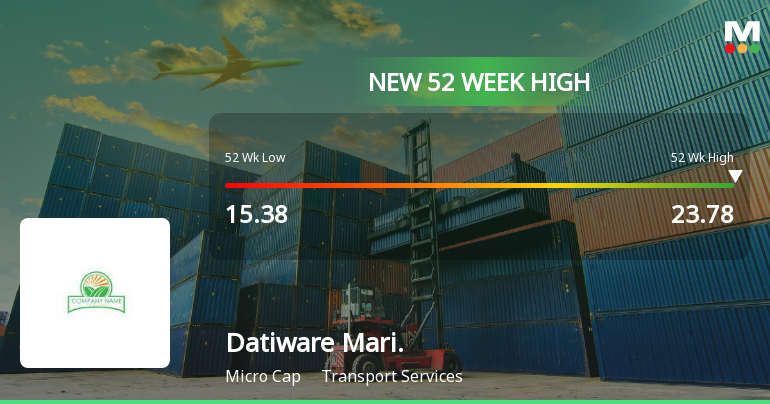 Datiware Maritime Infra Ltd Hits New 52-Week High at Rs.23.78