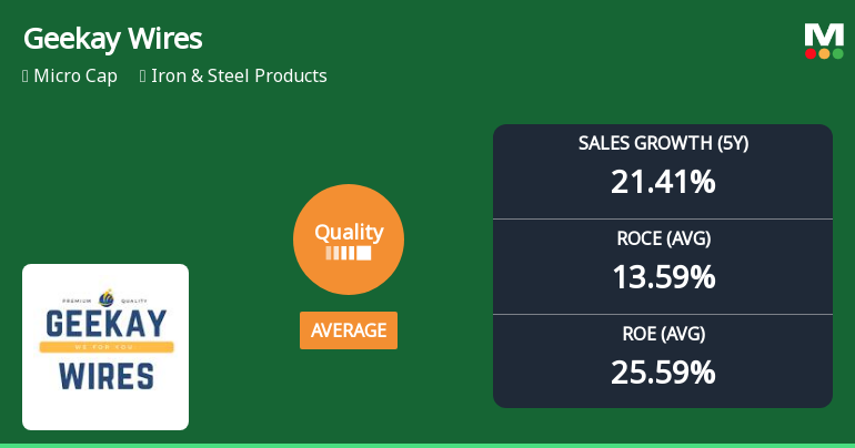 Geekay Wires Ltd Quality Grade Upgrade Signals Mixed Business Fundamentals