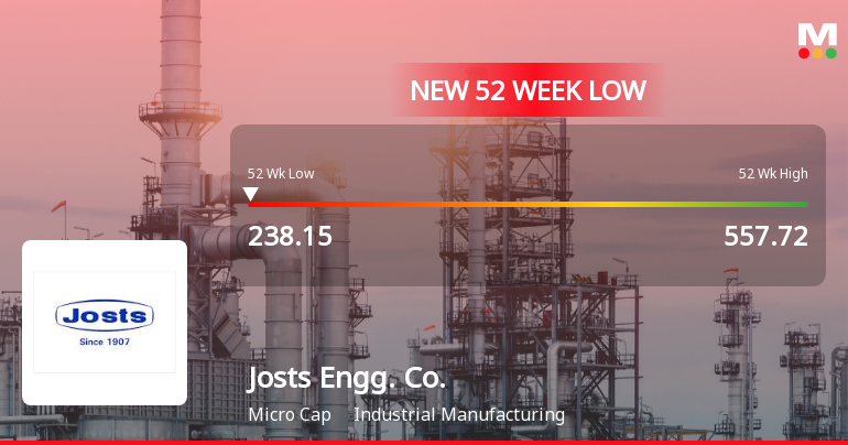Josts Engineering Company Ltd Falls to 52-Week Low of Rs.238.15