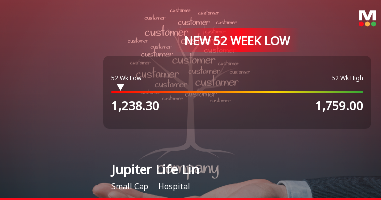 Jupiter Life Line Hospitals Ltd Falls to 52-Week Low of Rs.1238.3