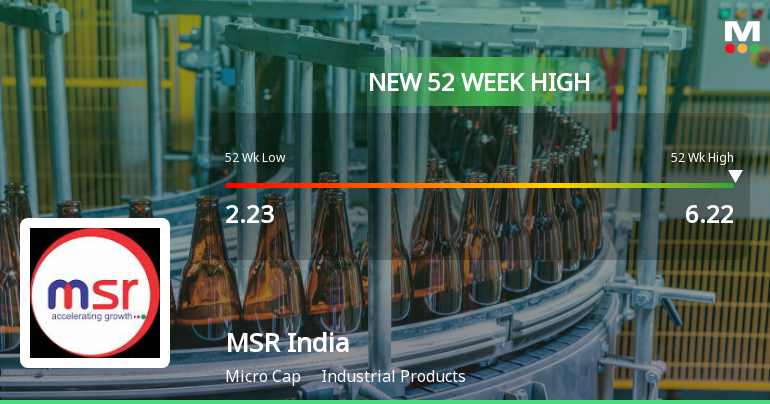 MSR India Ltd Hits New 52-Week High of Rs.6.22 on 26 Feb 2026