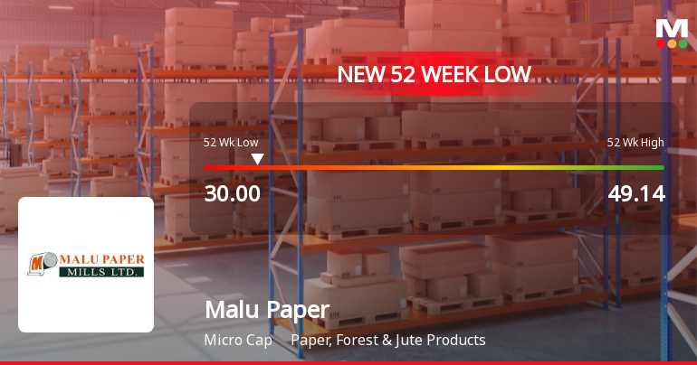 Malu Paper Mills Ltd Stock Falls to 52-Week Low Amidst Weak Financial Metrics