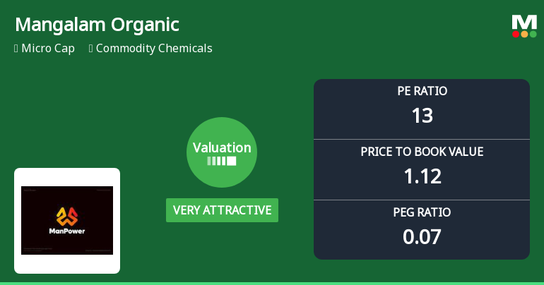 Mangalam Organics Ltd Valuation Shifts to Very Attractive Amid Market Headwinds