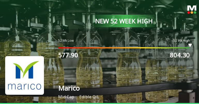 Marico Ltd. Hits New 52-Week High of Rs.801 on 23 Feb 2026