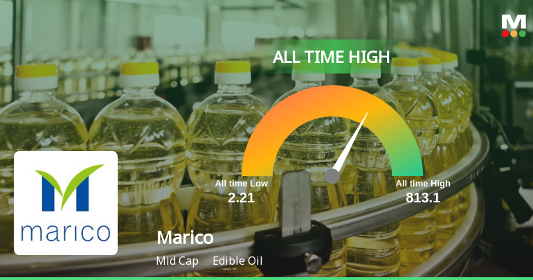 Marico Ltd. Stock Hits All-Time High at Rs.812.05, Marking a Significant Milestone