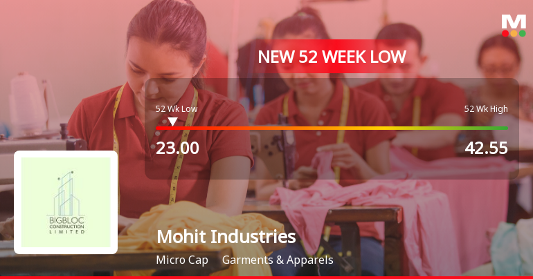 Mohit Industries Ltd Stock Falls to 52-Week Low of Rs.23