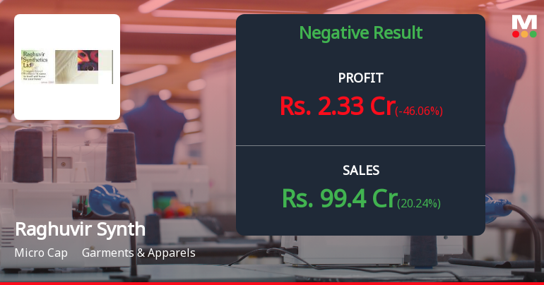 Raghuvir Synthetics Q2 FY26: Profit Plunges 44% Despite Revenue Growth