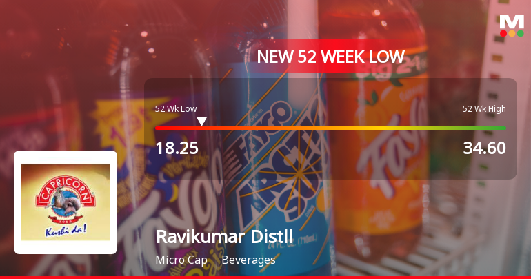 Ravikumar Distilleries Ltd Falls to 52-Week Low of Rs.18.25