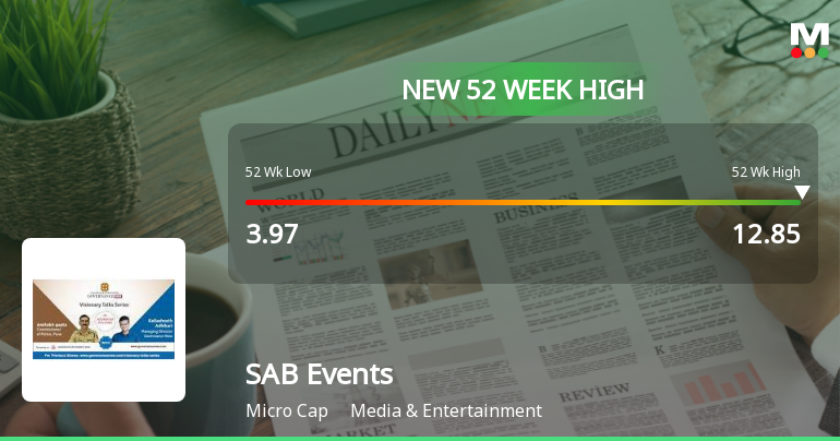 SAB Events & Governance Now Media Ltd Hits New 52-Week High at Rs.12.85
