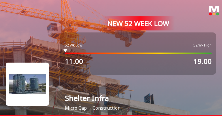 Shelter Infra Projects Ltd Falls to 52-Week Low of Rs.11