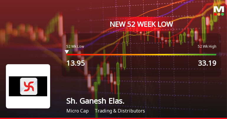 Shree Ganesh Elastoplast Ltd Falls to 52-Week Low of Rs.13.95