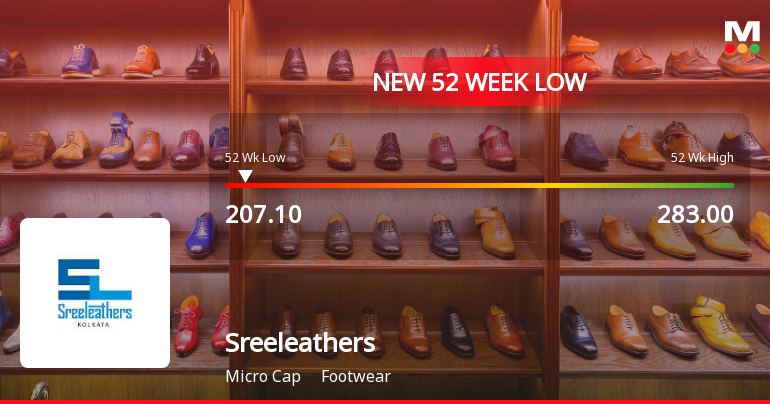 Sreeleathers Ltd. Stock Falls to 52-Week Low of Rs.207.1