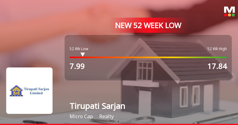 Tirupati Sarjan Ltd Stock Hits 52-Week Low Amidst Continued Downtrend