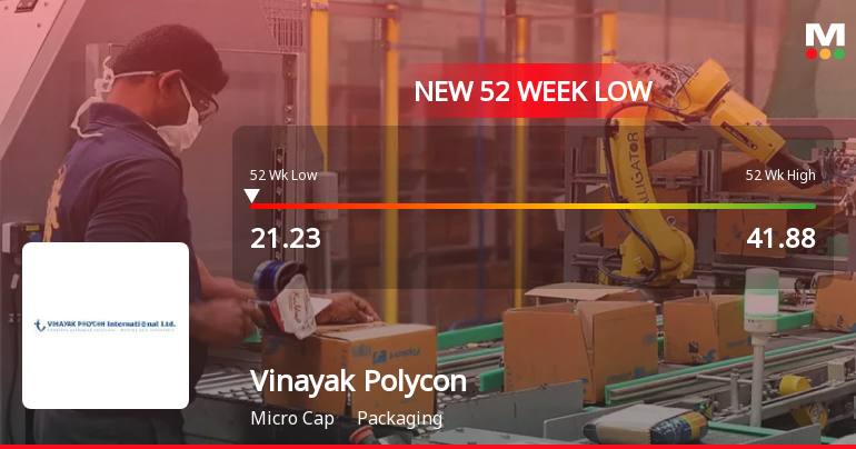 Vinayak Polycon International Ltd Falls to 52-Week Low of Rs.21.23