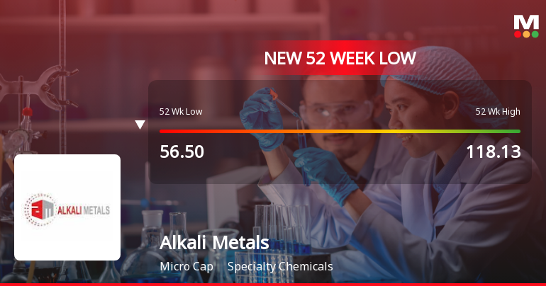 Alkali Metals Ltd Falls to 52-Week Low of Rs 52.66 as Sell-Off Deepens