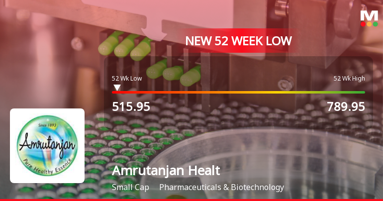 Amrutanjan Health Care Ltd Falls to 52-Week Low of Rs.515.95
