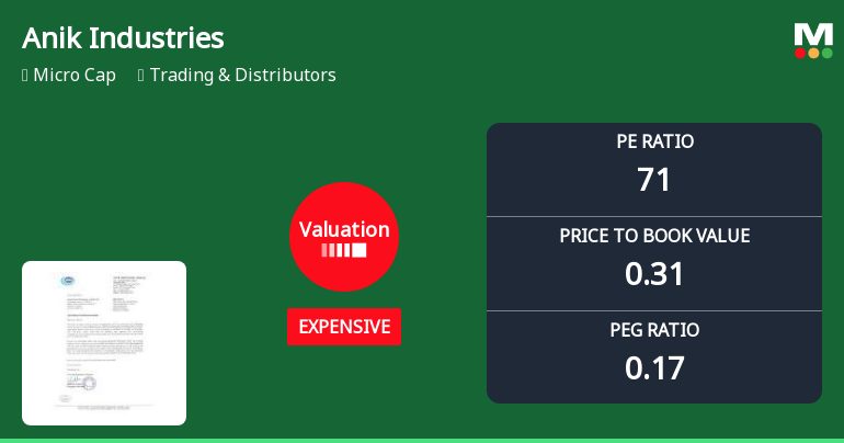 Anik Industries Ltd Valuation Shift Signals Heightened Price Risk Amid Sector Challenges