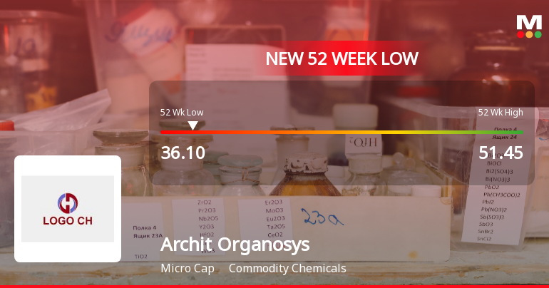 Archit Organosys Ltd Stock Falls to 52-Week Low of Rs.36.1
