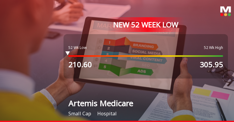 Artemis Medicare Services Ltd Falls to 52-Week Low of Rs 205.7 as Sell-Off Deepens