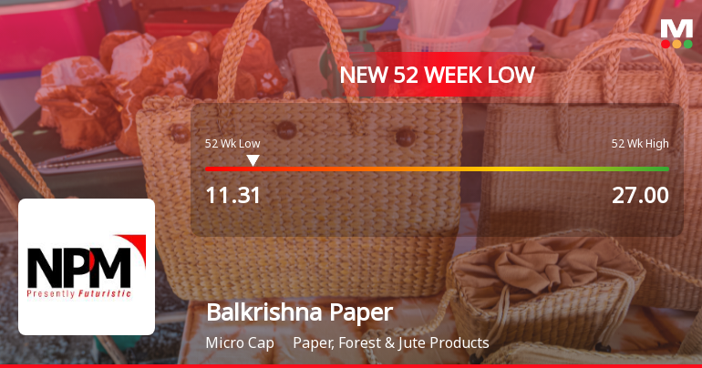 Balkrishna Paper Mills Ltd Stock Hits 52-Week Low at Rs.11.31