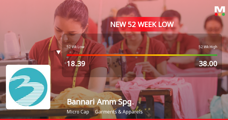 Bannari Amman Spinning Mills Ltd Falls to 52-Week Low of Rs 17.42 as Sell-Off Deepens