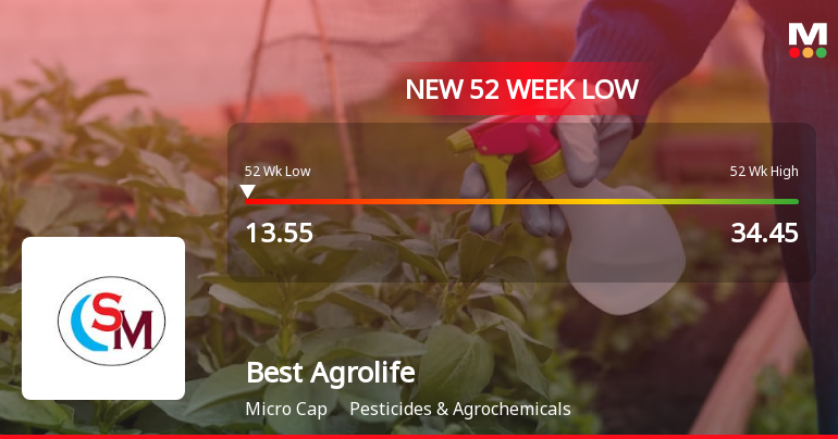 Best Agrolife Ltd Falls to 52-Week Low of Rs 13.5 as Sell-Off Deepens