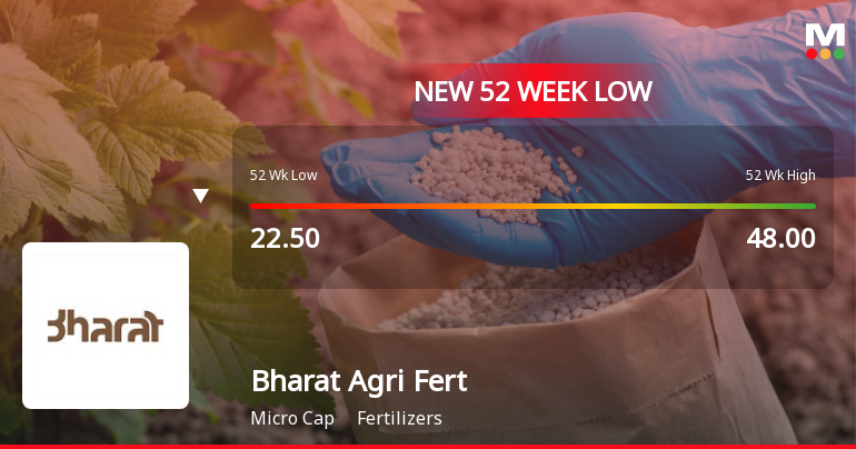 Bharat Agri Fert & Realty Ltd Falls to 52-Week Low of Rs 20.02 as Sell-Off Deepens