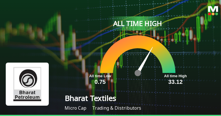 Bharat Textiles & Proofing Industries Ltd Hits All-Time High at Rs.33.12