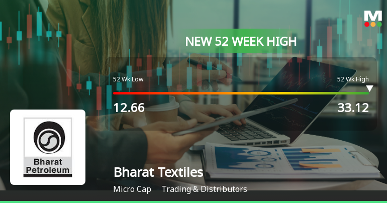 Bharat Textiles & Proofing Industries Ltd Hits New 52-Week High at Rs.33.12