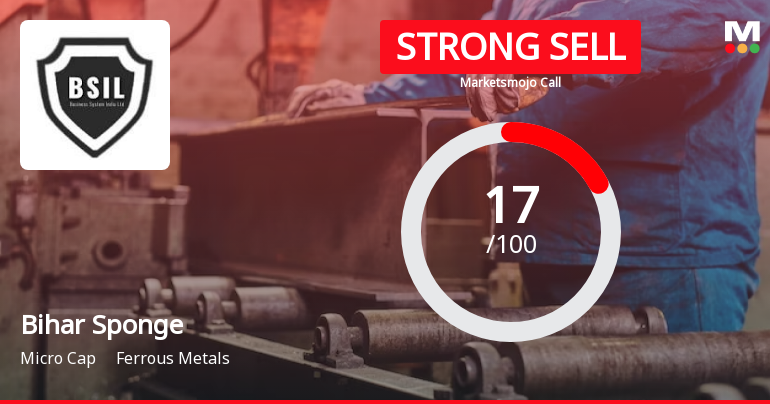 Bihar Sponge Iron Ltd is Rated Strong Sell