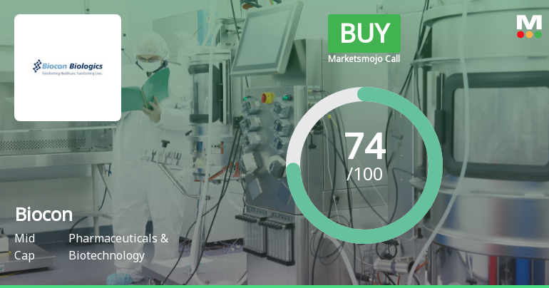 Biocon Ltd. Upgraded to Buy by MarketsMOJO on Strong Financial and Valuation Metrics