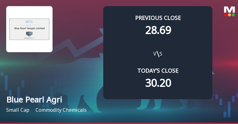 Blue Pearl Agriventures Ltd Opens 5% Lower in Sharp Gap Down as Technicals Point to Further Weakness