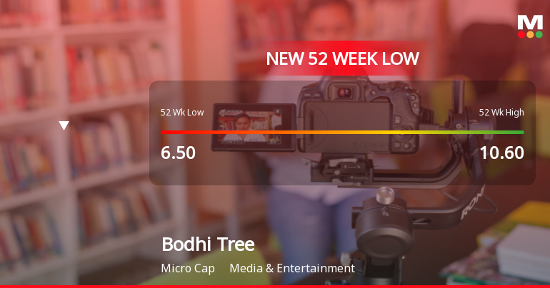 Bodhi Tree Multimedia Ltd Falls to 52-Week Low of Rs 5.28 as Sell-Off Deepens