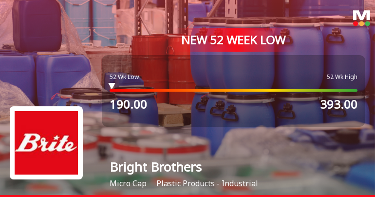 Bright Brothers Ltd Stock Falls to 52-Week Low of Rs.190